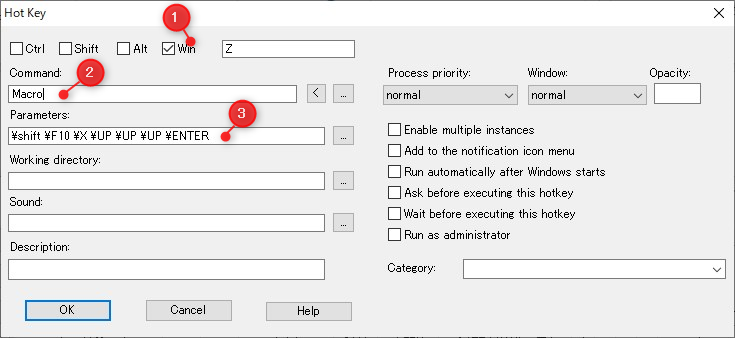 WindowsのショートカットカスタマイズソフトHotKePの登録方法