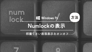 パソコンの画面に表示されるナムロック表示を消したい