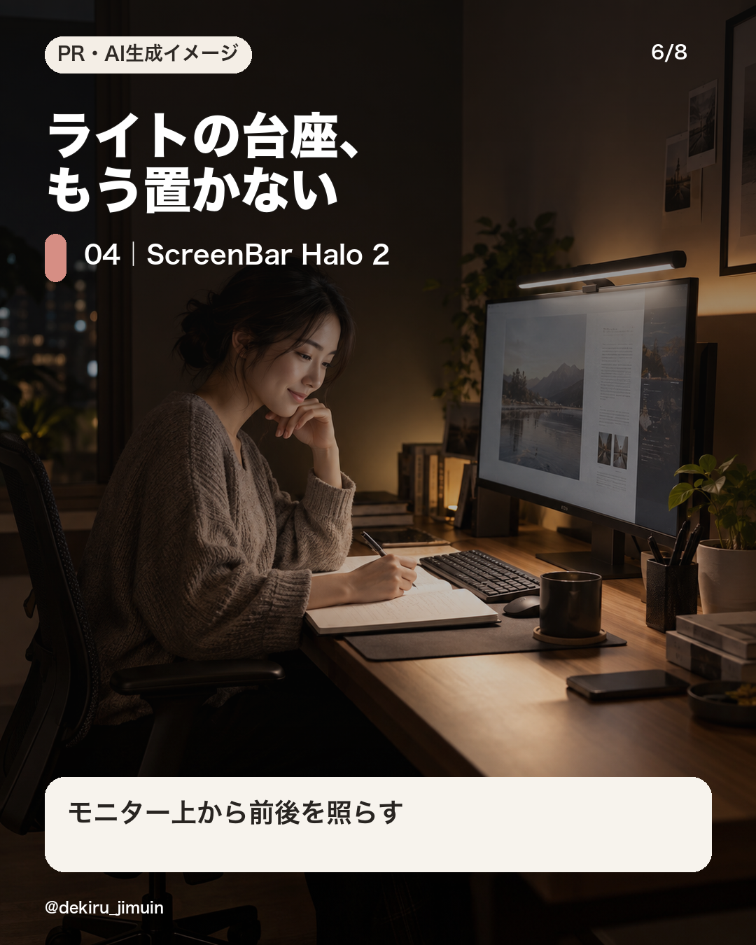 ScreenBar Halo 2で照らしたデスク
