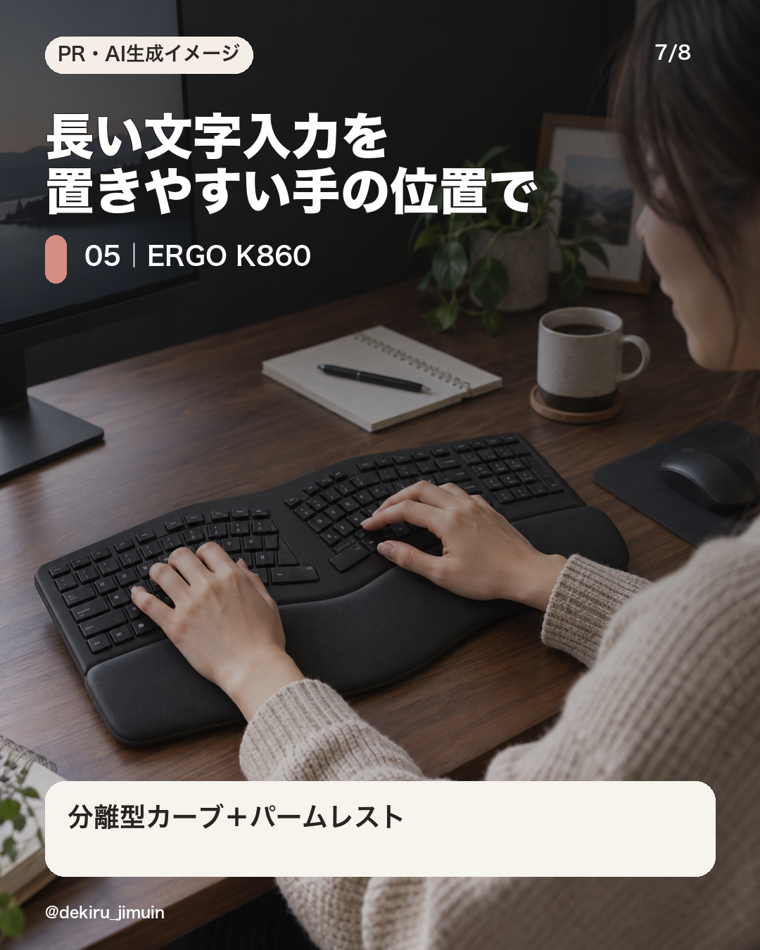 ERGO K860で文字入力するデスク