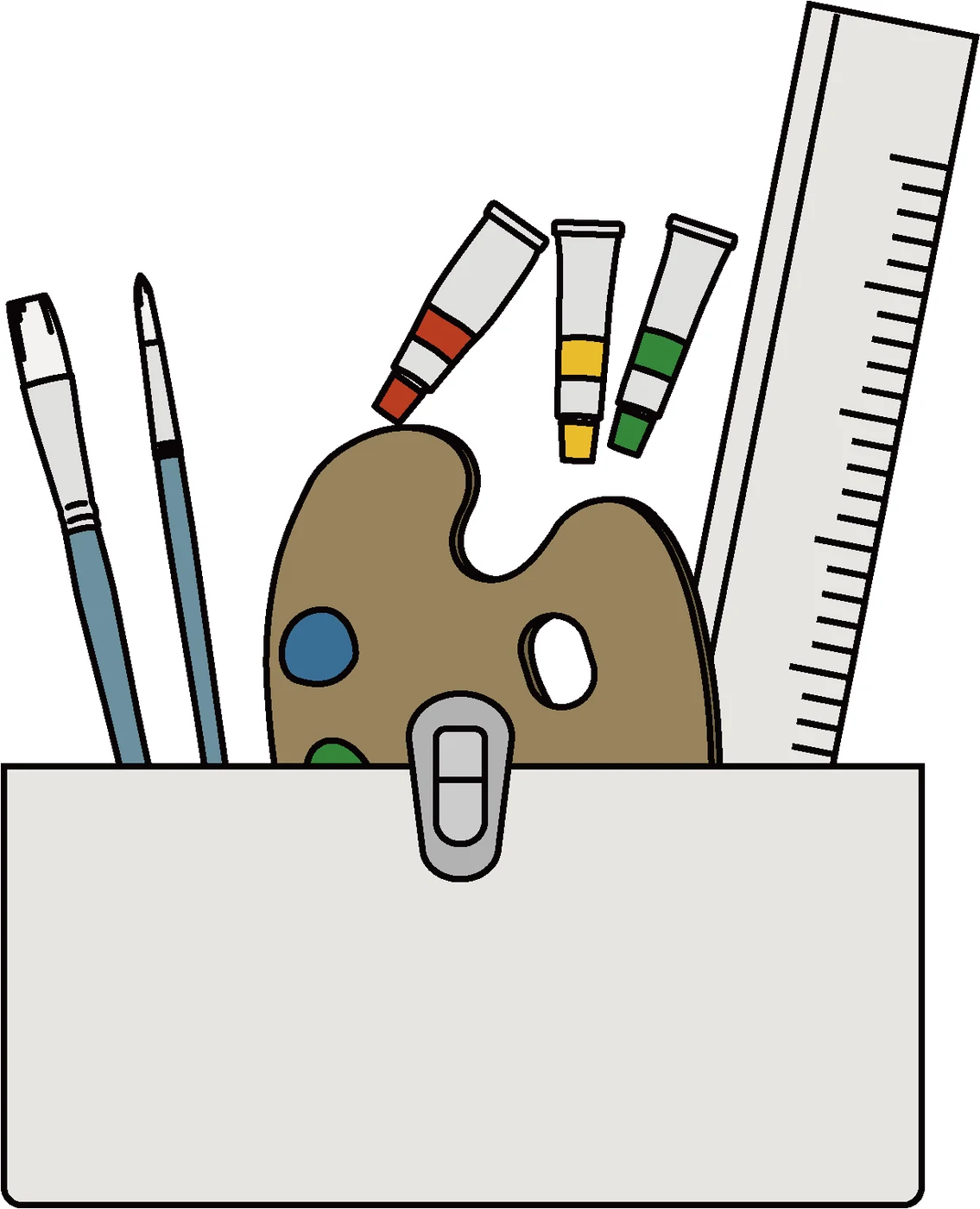 絵を描く道具箱のイラスト