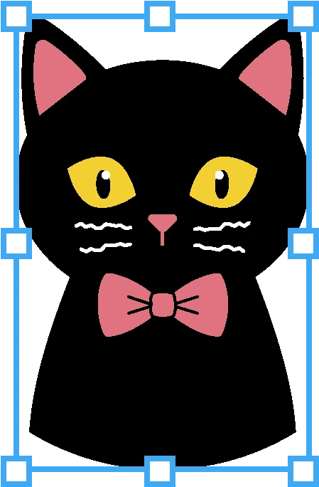 選択中の猫を囲むバウンディングボックス